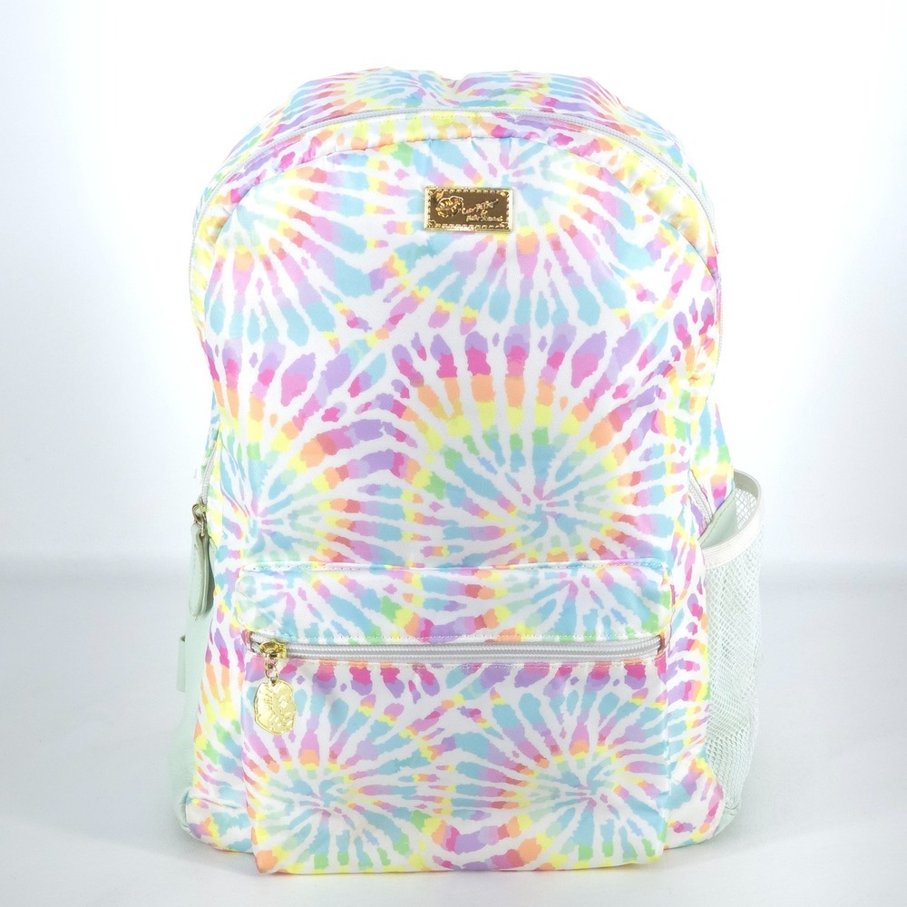 Luv Betsey Johnson LB Lillie Tie-Dye Backpack Pastel Rainbow Canvas Bag Hippie